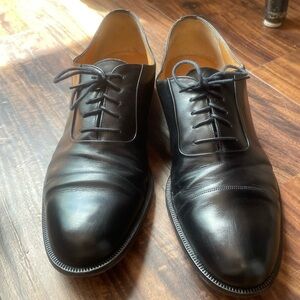Bruno Magli Bologna Ricardo Oxford- Cap Toe Black Leather Shoe Italy Mens 10 M